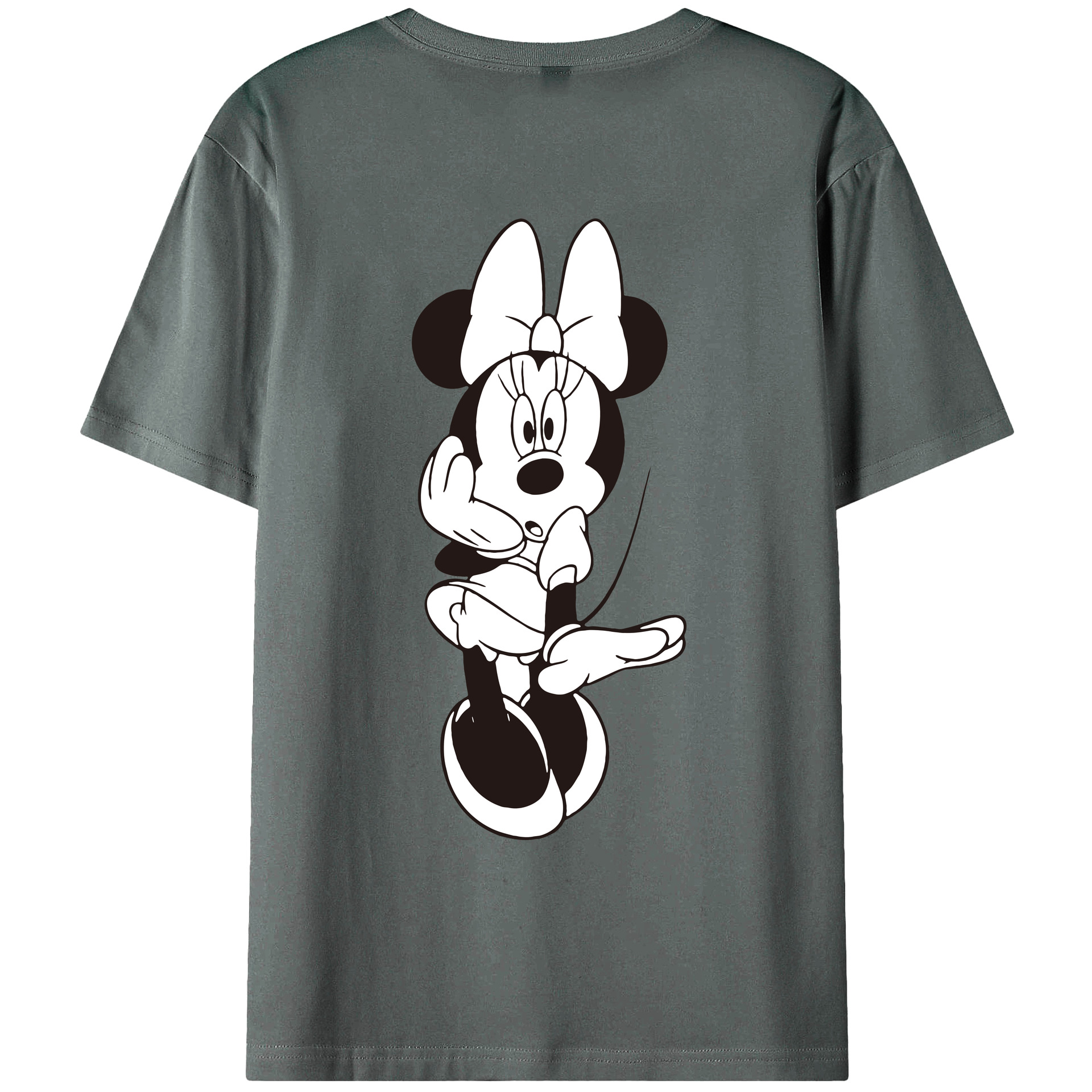 ミッキーマウス Mickey Mouse 綿100％ メンズ半袖Tシャツ（バックプリント） 通気性